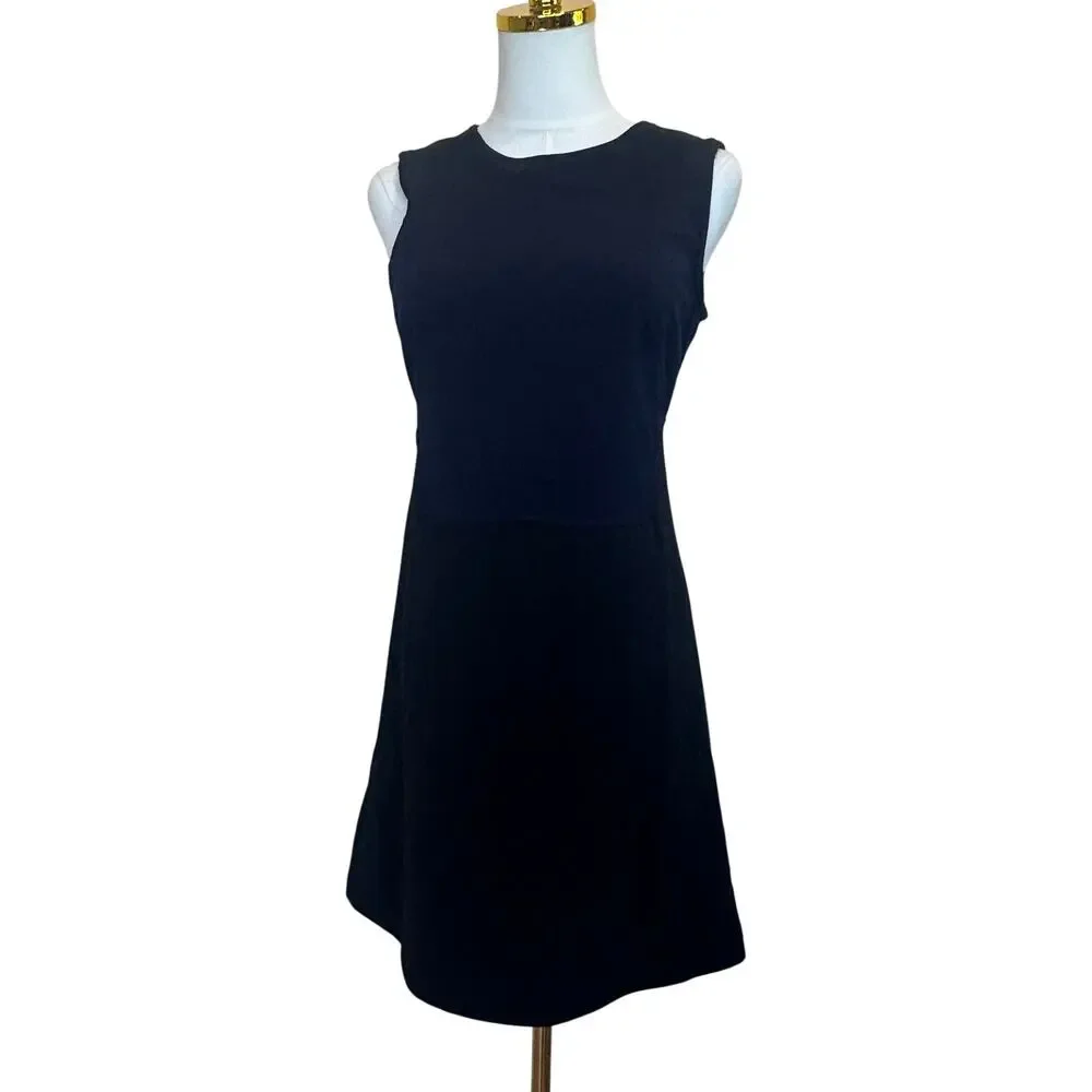 KaufmanFranco Navy Blue Black Mini Sheath Dress Size 4 Career Work Designer $400 - Picture 6 of 9